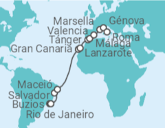 Itinerario del Crucero Desde Río de Janeiro (Brasil) a Civitavecchia (Roma) - MSC Cruceros