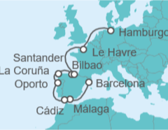 Itinerario del Crucero España, Portugal, Francia - Costa Cruceros