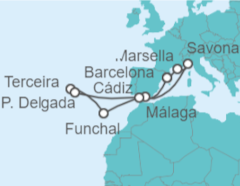 Itinerario del Crucero Hacia el Océano Atlántico - Costa Cruceros