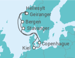 Itinerario del Crucero Tierra de los Vikingos - Costa Cruceros