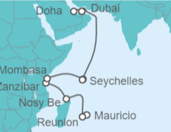 Itinerario del Crucero Sudáfrica: Seychelles, Kenia y Tanzania - NCL Norwegian Cruise Line