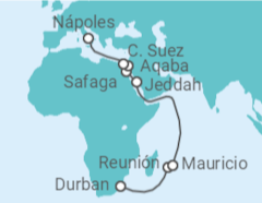 Itinerario del Crucero Mauricio, Egipto, Jordania - MSC Cruceros