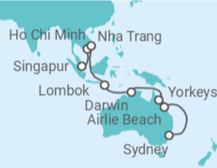 Itinerario del Crucero Vietnam, Australia - Princess Cruises