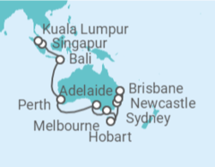 Itinerario del Crucero Malasia, Indonesia, Australia - Princess Cruises