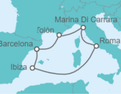 Itinerario del Crucero El irresistible Mediterráneo y Roma - Virgin Voyages