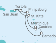 Itinerario del Crucero Islas Vírgenes - Reino Unido, Saint Maarten, Barbados, Martinica, Santa Lucía - Virgin Voyages