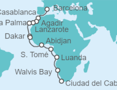 Itinerario del Crucero Marruecos, Islas Canaria y Namibia - NCL Norwegian Cruise Line