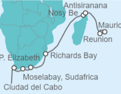 Itinerario del Crucero Sudáfrica y Madagascar - NCL Norwegian Cruise Line