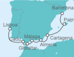 Itinerario del Crucero España, Gibraltar, Portugal - WindStar Cruises