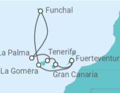 Itinerario del Crucero Islas Canarias - Navidad - MSC Cruceros