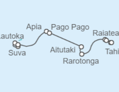 Itinerario del Crucero Polinesia Francesa, Fiyi y Samoa - NCL Norwegian Cruise Line