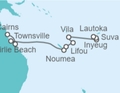 Itinerario del Crucero Fiji, Vanuatu y Barrera de Coral - NCL Norwegian Cruise Line