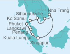 Itinerario del Crucero Vietnam, Camboya, Tailandia, Malasia - Princess Cruises