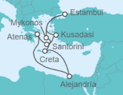 Itinerario del Crucero Santorini, Mikonos y Estambul - NCL Norwegian Cruise Line