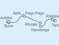 Itinerario del Crucero Desde Lautoka a Papeete (Polinesia Francesa) - NCL Norwegian Cruise Line