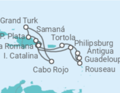 Itinerario del Crucero República Dominicana, Bahamas, Saint Maarten, Guadalupe, Antigua Y Barbuda, Islas Vírgenes - Rein... - Costa Cruceros