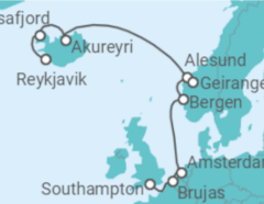 Itinerario del Crucero Islandia, Noruega, Holanda, Bélgica - NCL Norwegian Cruise Line