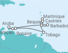 Itinerario del Crucero San Vicente e Islas Granadinas, Aruba, Santa Lucía - Silversea