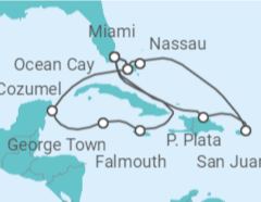 Itinerario del Crucero Puerto Rico, Bahamas, Estados Unidos (EE.UU.), Jamaica, Islas Caimán, México - MSC Cruceros