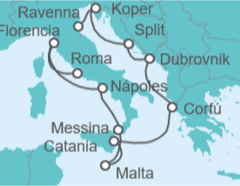 Itinerario del Crucero Desde Civitavecchia (Roma) a Venecia - NCL Norwegian Cruise Line