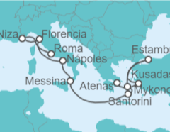 Itinerario del Crucero Islas Griegas, Turquía e Italia - NCL Norwegian Cruise Line
