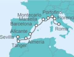 Itinerario del Crucero Desde Civitavecchia (Roma) a Sevilla - Oceania Cruises