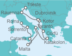 Itinerario del Crucero Desde Civitavecchia (Roma) a Venecia - Oceania Cruises