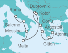 Itinerario del Crucero Desde Pireo (Atenas) a Civitavecchia (Roma) - Oceania Cruises