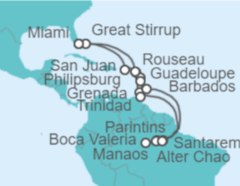 Itinerario del Crucero De Miami a Sudamérica  - Regent Seven Seas