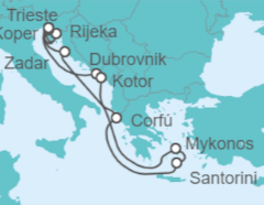 Itinerario del Crucero Italia, Croacia e Islas Griegas - NCL Norwegian Cruise Line