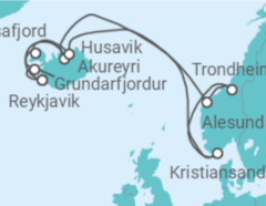 Itinerario del Crucero Noruega e Islandia - NCL Norwegian Cruise Line