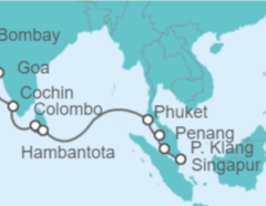 Itinerario del Crucero Desde Bombay a Singapur - Celebrity Cruises