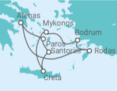 Itinerario del Crucero Islas Griegas y Turquía - NCL Norwegian Cruise Line