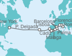 Itinerario del Crucero Desde Civitavecchia (Roma) a Nueva York - NCL Norwegian Cruise Line