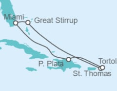 Itinerario del Crucero Great Stirrup Cay y República Dominicana - NCL Norwegian Cruise Line