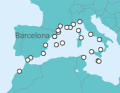 Itinerario del Crucero España, Mónaco, Italia, Malta, Túnez, Gibraltar, Marruecos - Seabourn