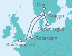 Itinerario del Crucero Norte de Europa - Cunard