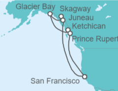 Itinerario del Crucero Alaska - Princess Cruises
