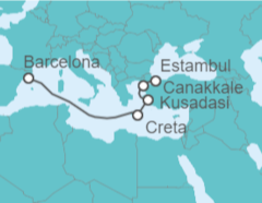 Itinerario del Crucero De Barcelona a Estambul - Cunard