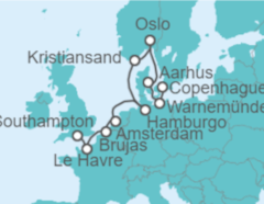 Itinerario del Crucero Desde Copenhague (Dinamarca) a Southampton (Londres) - NCL Norwegian Cruise Line