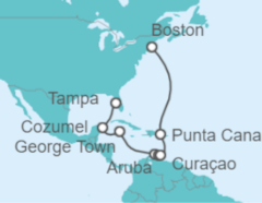 Itinerario del Crucero Curaçao, Aruba y Cozumel - NCL Norwegian Cruise Line
