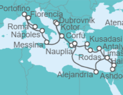 Itinerario del Crucero Costa Italiana, Tierra Santa y Antiguos reinos - Holland America Line