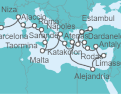 Itinerario del Crucero Desde Pireo (Atenas) a Barcelona - Holland America Line
