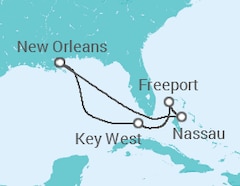Itinerario del Crucero Bahamas desde Nueva Orleans - Carnival Cruise Line