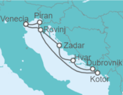 Itinerario del Crucero Croacia, Montenegro - WindStar Cruises