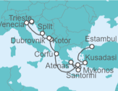 Itinerario del Crucero Desde Estambul (Turquía) a Trieste (Italia) - NCL Norwegian Cruise Line