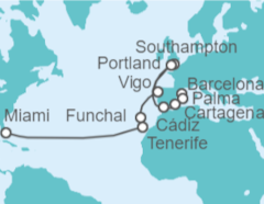 Itinerario del Crucero De Barcelona a Miami - Princess Cruises