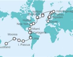 Itinerario del Crucero De Dover a Auckland - Princess Cruises