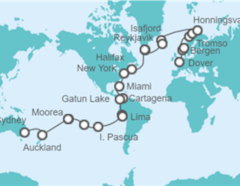 Itinerario del Crucero De Dover a Sydney - Princess Cruises