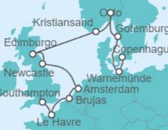 Itinerario del Crucero De Copenhague a Southampton (Londres) - NCL Norwegian Cruise Line